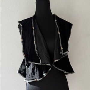 Elegant Black Camisole with Silver Accents